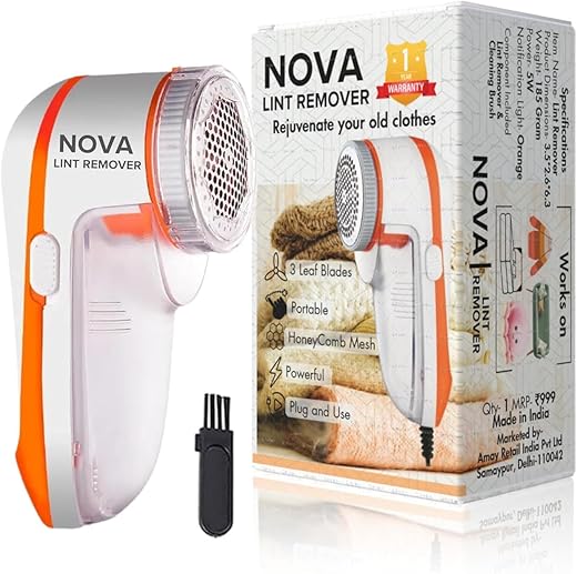 Nova Lint Remover for Clothes - Fabric Shaver Tint and Dust Remover | 1 Year Warranty
