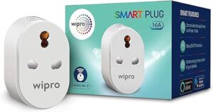 Wipro 16A Wi-Fi Smart Plug with Energy Monitoring- Suitable for Large Appliances like Geysers, Microwave Ovens, Air Conditioners (Works with Alexa and Google Assistant)- White